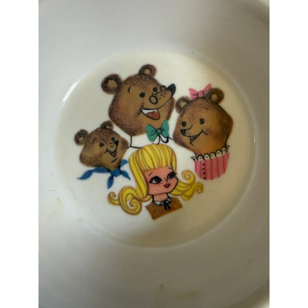 Vintage 60's Oneida Child Melamine Bowl‎ Goldilocks & The 3 Bears 4.5